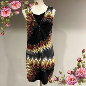 Aryeh Multicolor Zigzag Pattern sleeveless mini sweater Dress size medium